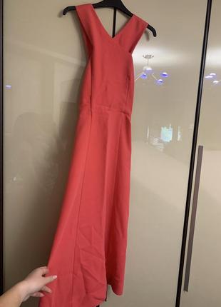 Коралловое платье миди,коктейльное платье,вечернее платье ,розовое платье миди