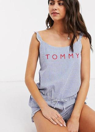 Новый комбинезон ромбер с логотипом и принтом tommy hilfiger оригинал2 фото