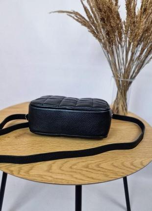 Чорна жіноча сумка клатч, крос-боді через плече італійського бренду vera pelle.3 фото