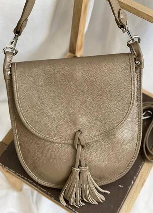 Итальянская женская сумка на плечо мессенджер из натуральной кожи borse in pelle 🇮🇹1 фото