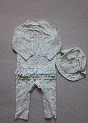Мегаклассный солнцезащитный купательный костюм в цветочный принт на 12-18 месяцев на...