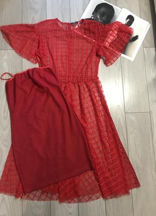 Платье красное от gepur p.xl2 фото