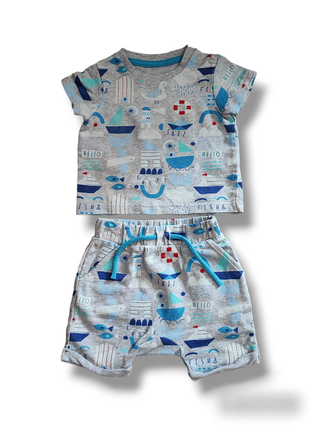 Летний костюм для мальчика одежда для малыша хлопковая футболка шорты бавка