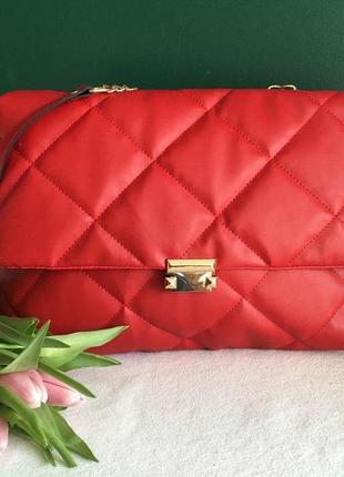 Женская красная сумка кросс-боди мессенджер из натуральной кожи borse in pelle.1 фото