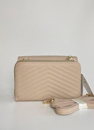 Жіноча стьобана сумка клатч з гаманцем з екошкіри just glamour.7 фото