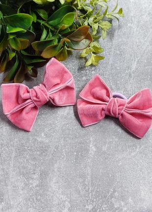 Бантики из бархатистой ленты
