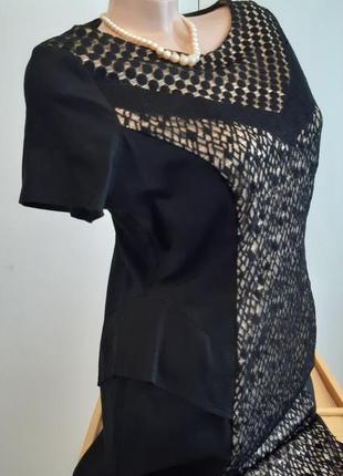 Платье хлопковое с кружевной вставкой с воланами по бокам4 фото