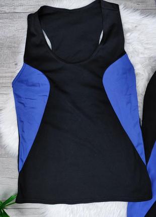 Спортивний костюм майка та чорні лосини з синіми вставками розмір s3 фото
