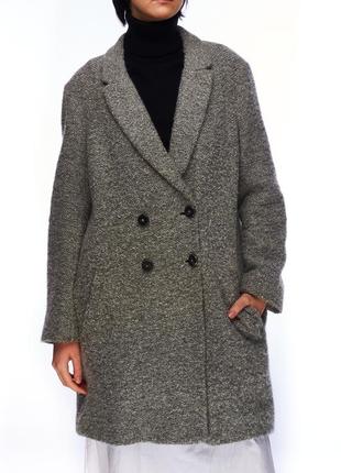 Rene lezard, пальто серый, хлопок + шерсть + полиамид, женское 404 фото