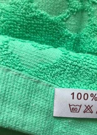 Махровое полотенце starlight 95х50 см с вышивкой 100% хлопок зеленое5 фото