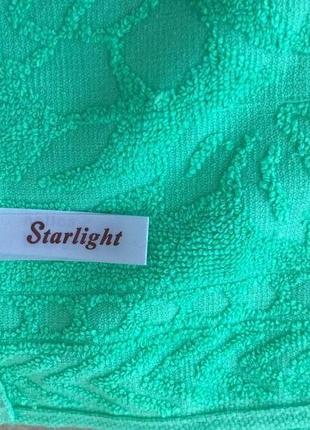 Махровое полотенце starlight 95х50 см с вышивкой 100% хлопок зеленое6 фото