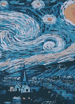 Картина по номерам strateg звезда van gogh 40x50 cm dy345 dy345 набор для росписи по цифрам