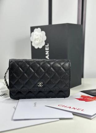 Сумка клатч женский брендовый черный в стиле шаннель chanel