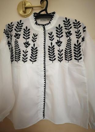 Вишиванка блузка " чорно - біле поле"4 фото