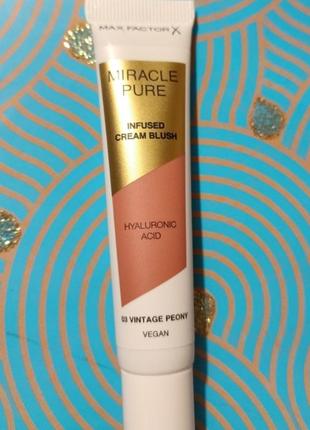 Max factor рум'яна miracle pure №03 vintage peony1 фото