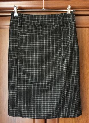 Неймовірна юбка midi з шерсті бренда vanilia в актуальну клітинку,хс-с9 фото
