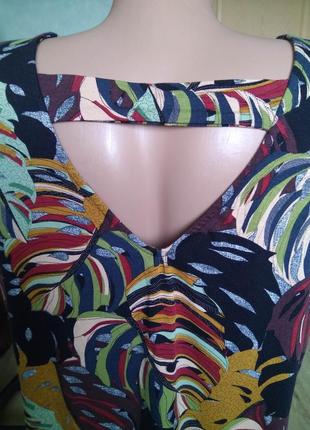 Ідеальна віскозна літня жіноча футболка tu/натуральна трикотажна блуза тропічне листя4 фото