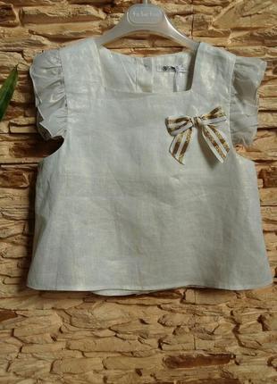 Ошатний лляної топ/блуза gaialuna (італія) на 12-13 років (розмір 158)2 фото
