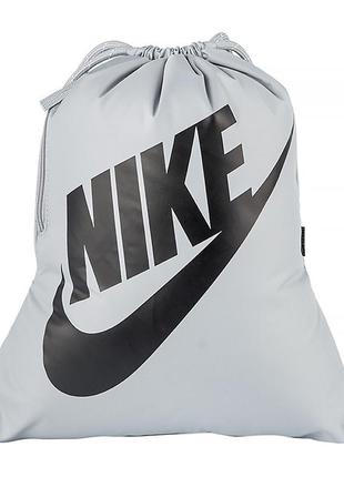 Рюкзак-сумка nike one nk heritage drawstring серый one size (dc4245-012)