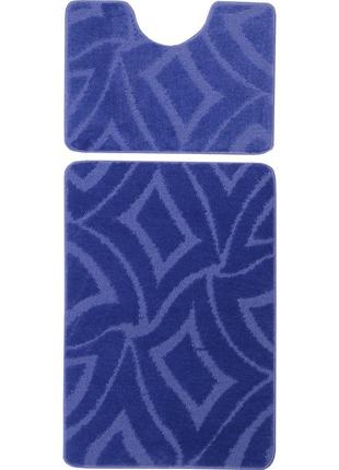 Набор ковриков в ванную rubin mono 3054 5404 royal blue 60x100 + 60x50 см синий