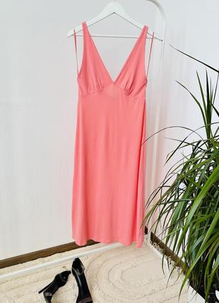 Персикова сукня міді в білизняному стилі2 фото