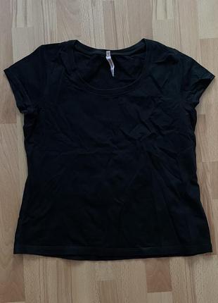 Черная базовая футболка2 фото