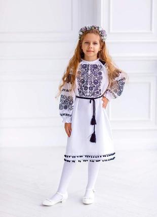 Платье вышиванка детское черное