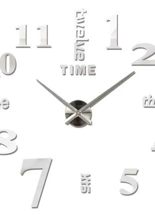 Великий настінний годинник horloge 3d diy кварц (чорний) безкаркасні годинники на стіну