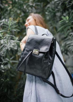 Стильный кожаный рюкзак, городской рюкзак из натуральной кожи3 фото