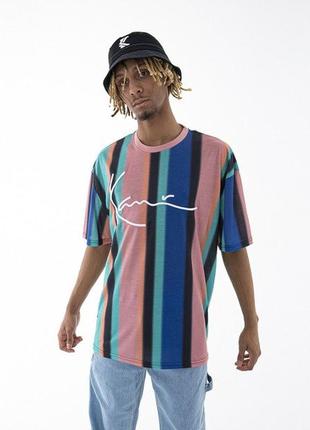 Футболка karl kani signature striped script tee