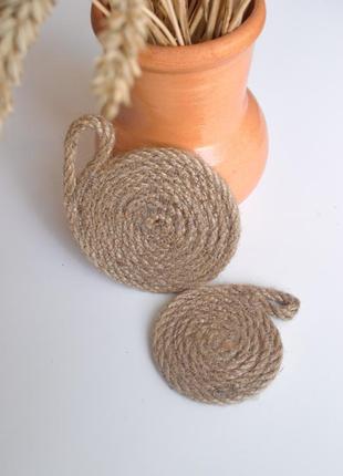 Джутові мочалки губки підставки