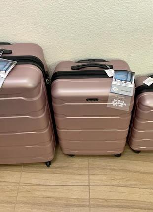 Дорожня валіза samsonite 100%policarbonate рожевий