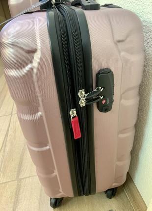 Дорожный чемодан  samsonite 100%policarbonate розовый4 фото