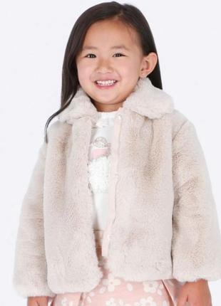 Стильная куртка эко шубки тедди mayoral 110 см
