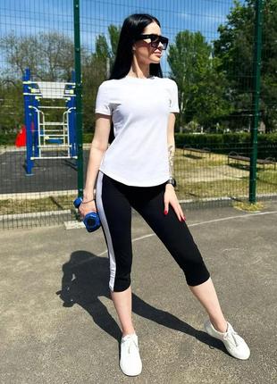 Женский костюм бриджи и футболка для занятий спортом батал "dion" серый5 фото