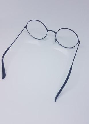 Имиджевые очки круглые / нулевки унисекс в чёрной оправе3 фото