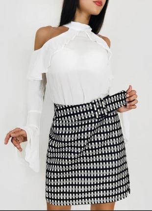 Шикарна твідова міні-спідниця у клітину від asos