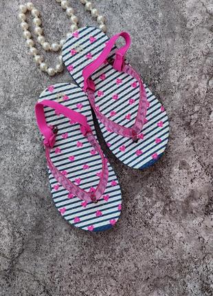 Флип-флопы вьетнамки с глиттером пляжные босоножки 17,5см2 фото