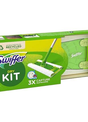 Швабра для сухого та вологого прибирання swiffer + 8 серветок для збирання пилу + 3 серветки для вологого прибирання1 фото