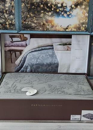 Простынь махровая 220 на 240 см pupilla home amazon antracit