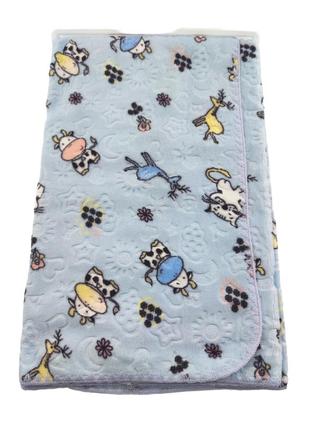 Детский плед одеяло турция для новорожденного подарок голубой (ндп98)