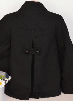 Брендовое черное демисезонное пальто полупальто f&f этикетка2 фото
