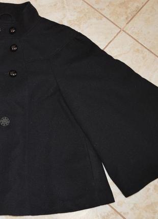 Брендовое черное демисезонное пальто полупальто f&f этикетка6 фото