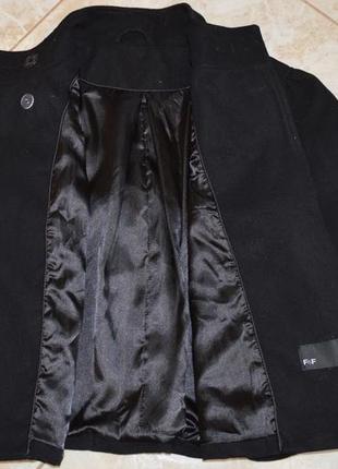 Брендовое черное демисезонное пальто полупальто f&f этикетка7 фото