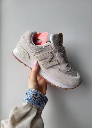 Женские кроссовки  new balance 574 beige gold 36