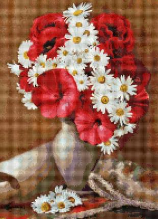 Алмазна мозаїка на підрамнику brushme букет із польових квітів dbs1024 40x50
