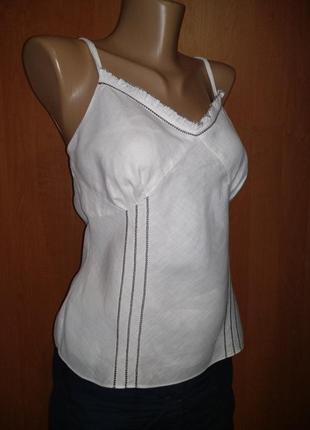 Льняний топ, лляна майка, блузка льон пог-48 см2 фото