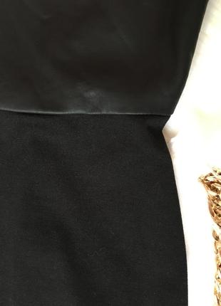 Крутое базовое черное платье с кожаным верхом от soul river4 фото