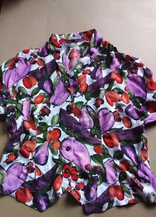 Винтажная блузка с фруктами1 фото