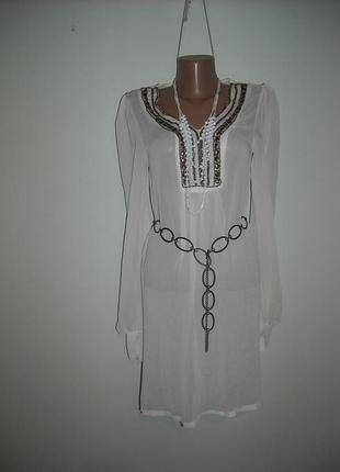 Блузка atmospfere молочного цвета из шифона с вышивкой